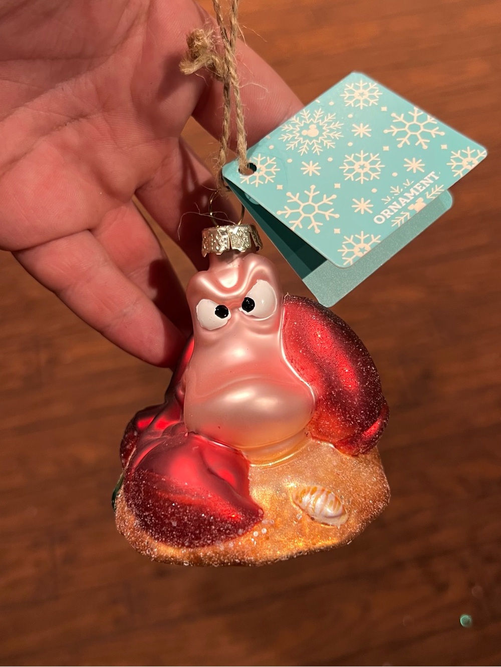 Disney Parks Summer Sebastian Little Mermaid Blown Ornament NEW
